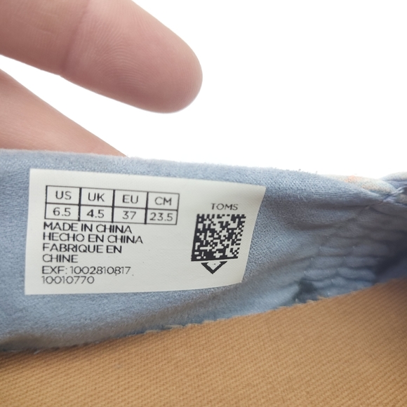 Toms Classics Shoes Solid Blue Wrap Style Slip On Comfort Flats Women Size 6.5 - Picture 6 of 7